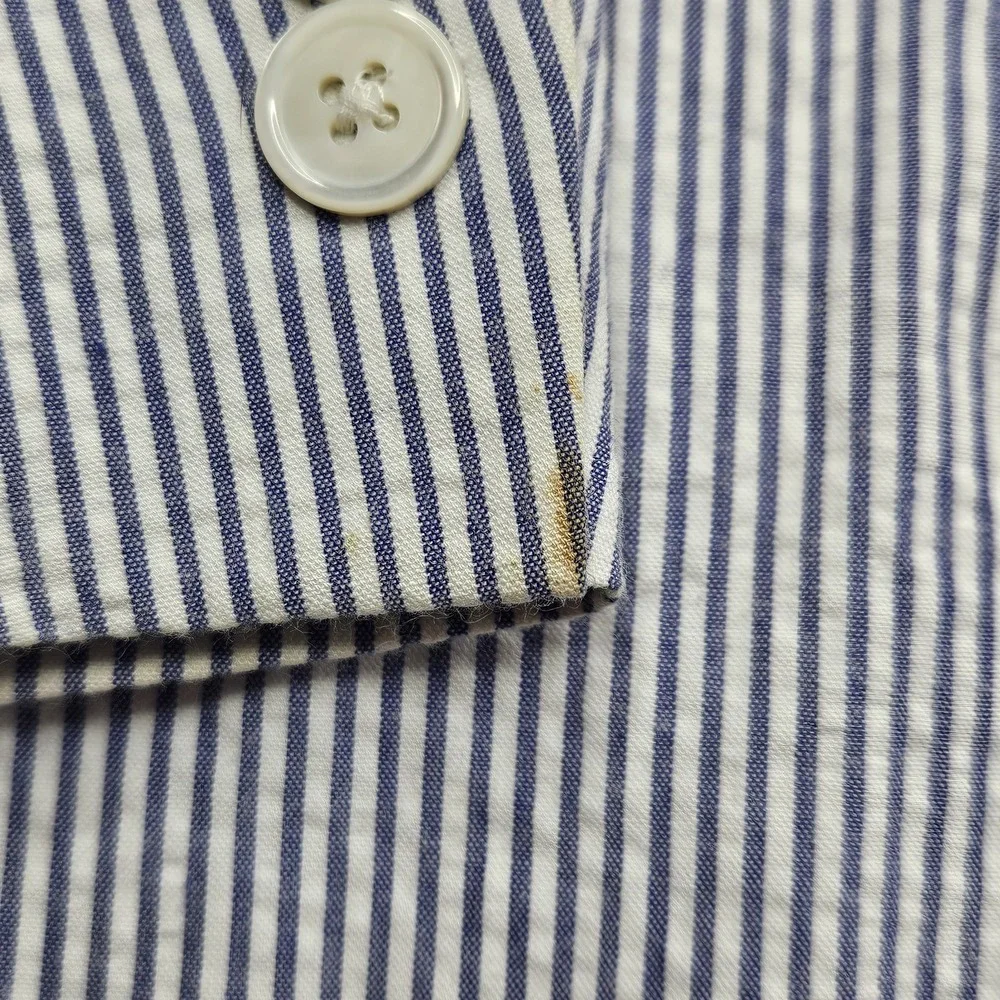 Brooks Brothers 346 Seersucker Blazer Mens 42R Sport Coat Striped Cotton Jacket